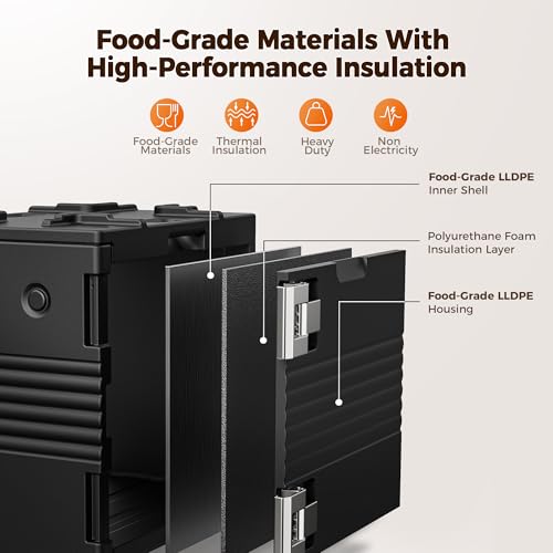 95QT Food Warmer with Wheels & Stainless Steel Latch