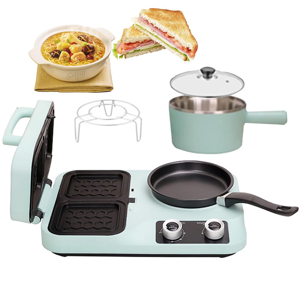 4-in-1 Electric Breakfast Station with Griddle, Pot & Frying Pan
