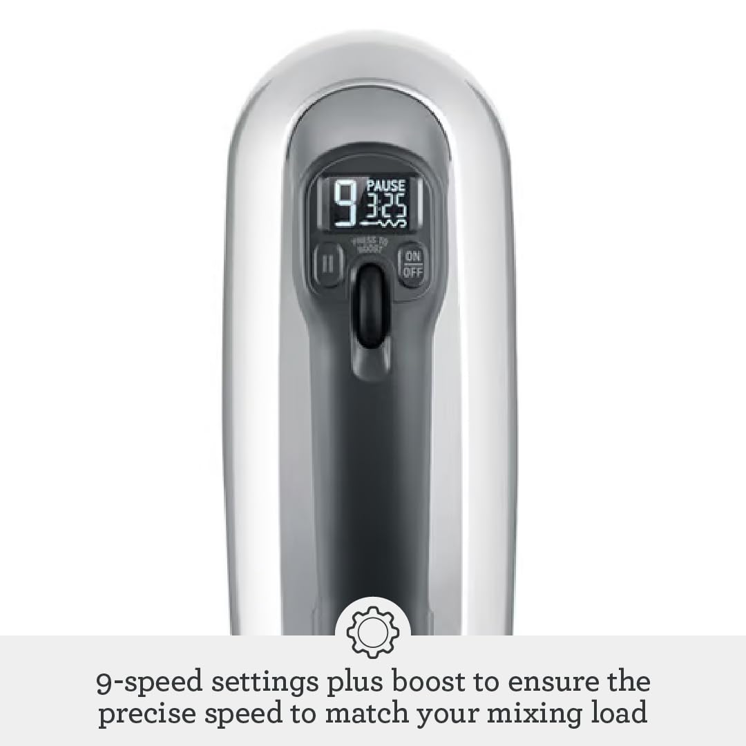 240W Hand Mixer with 9-Speed Control & Scraper Beaters