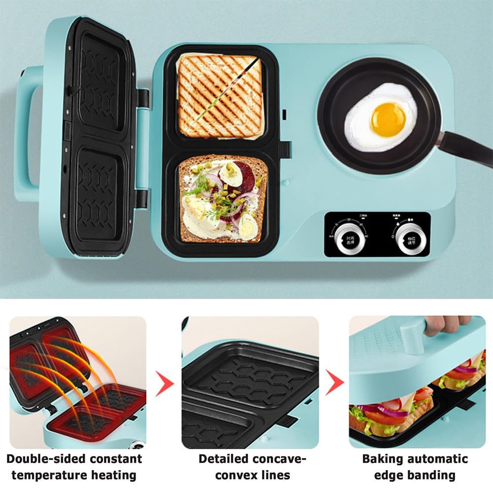 4-in-1 Electric Breakfast Station with Griddle, Pot & Frying Pan