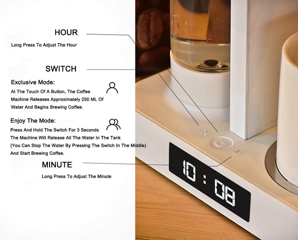 Automatic Coffee Machine with Independent Water Tank & Sharing Pot
