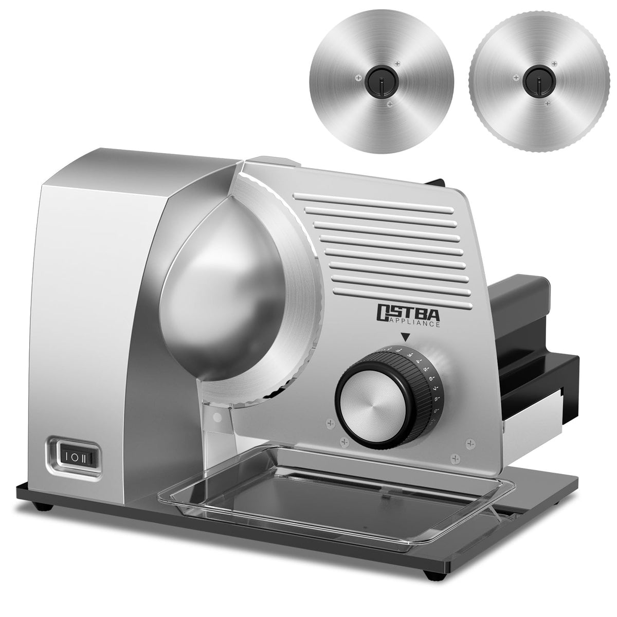 160W Electric Meat Slicer with Adjustable 0–22mm Thickness & 2 Blades