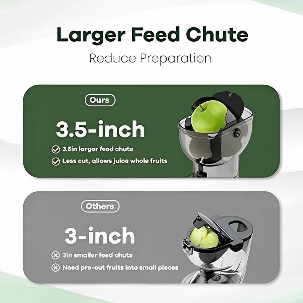 250W Slow Masticating Juicer with 3.5-Inch Wide Feed Chute