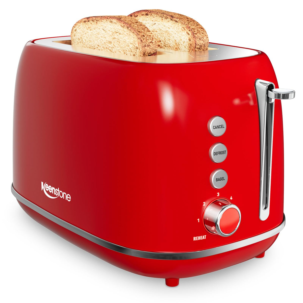Retro 2-Slice Stainless Steel Toaster with 6 Browning Settings