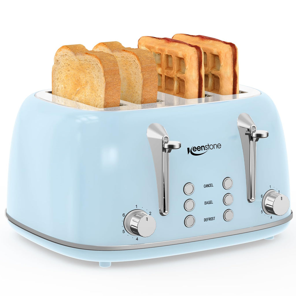 Retro 2-Slice Stainless Steel Toaster with 6 Browning Settings