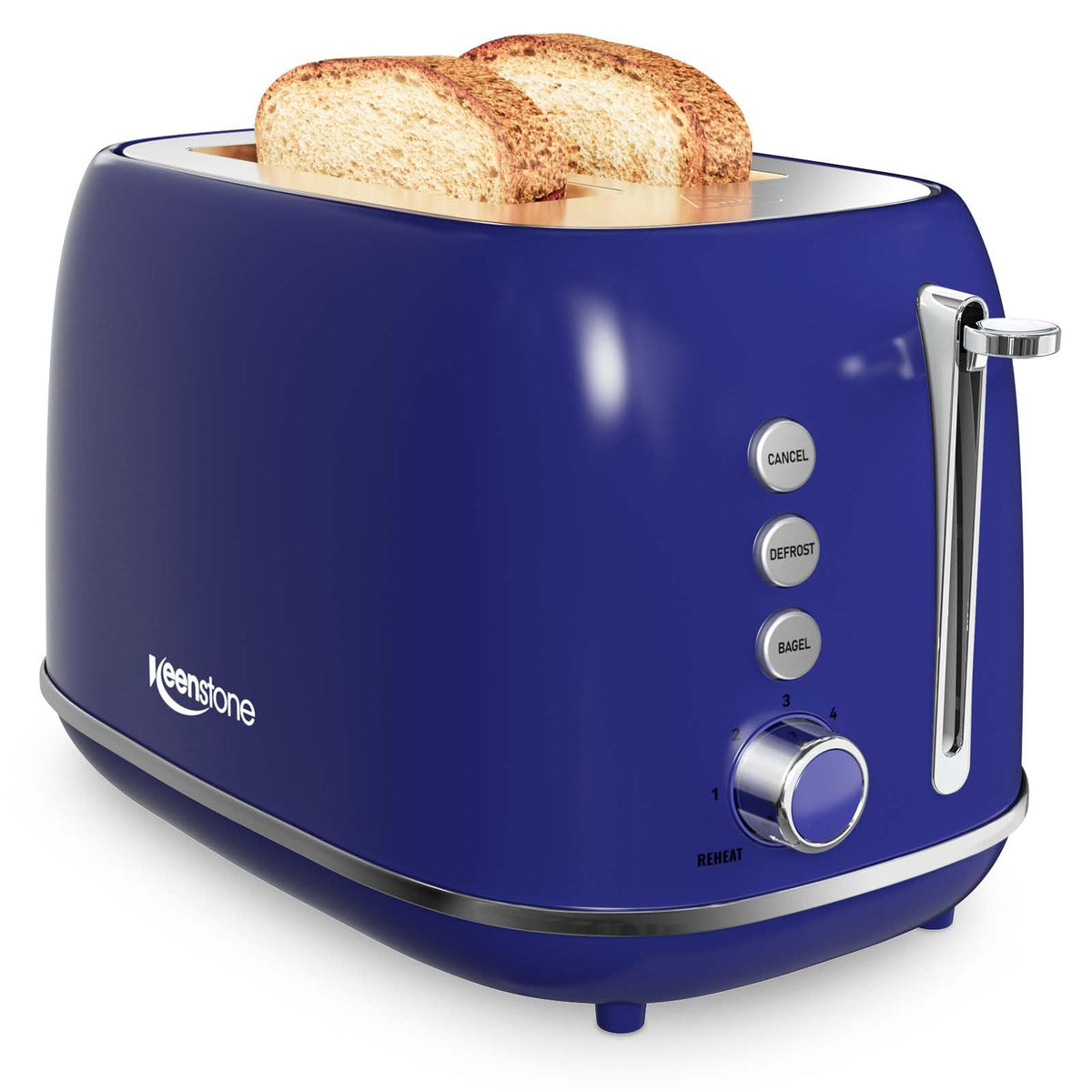 Retro 2-Slice Stainless Steel Toaster with 6 Browning Settings