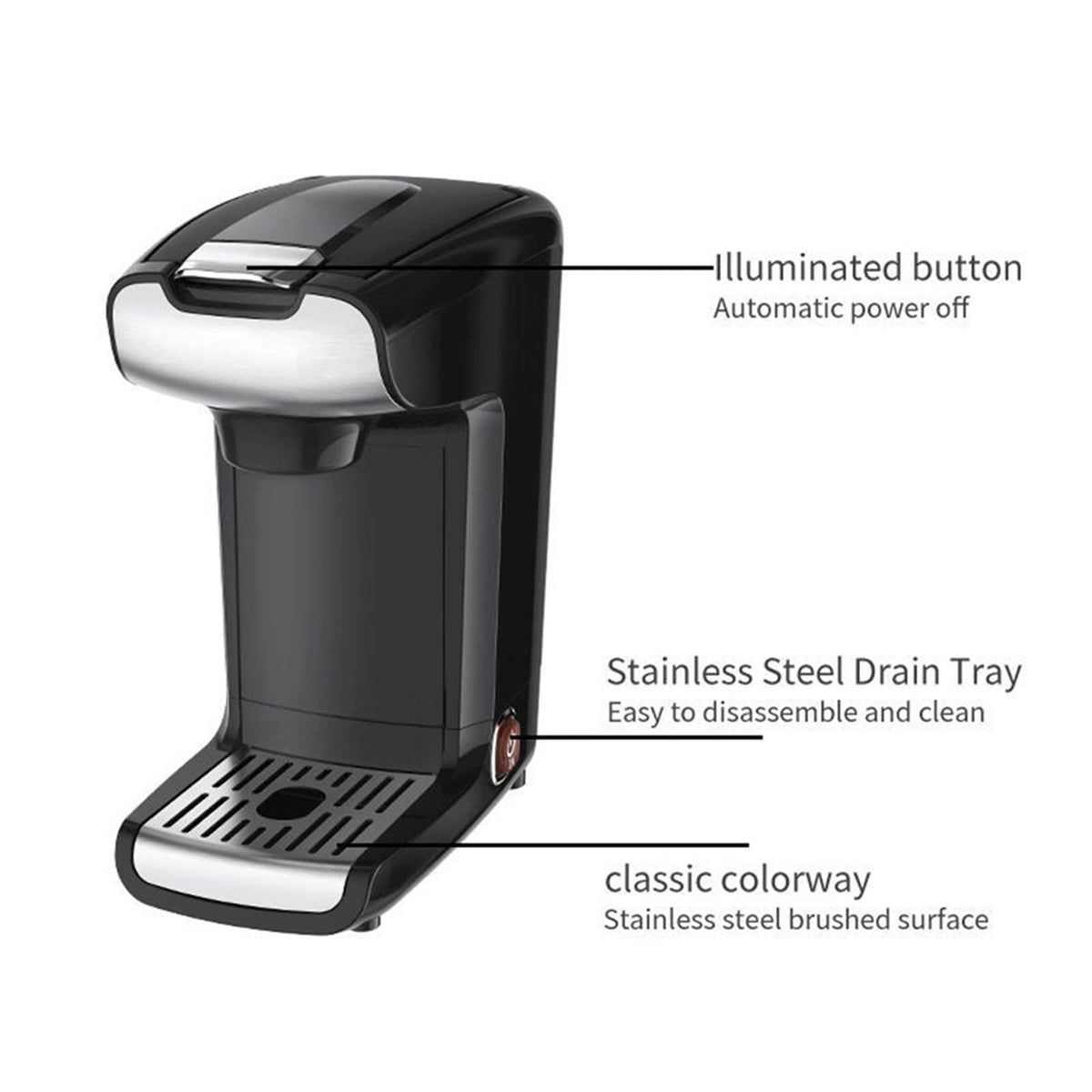 Automatic Capsule Coffee Machine with Milk Frother