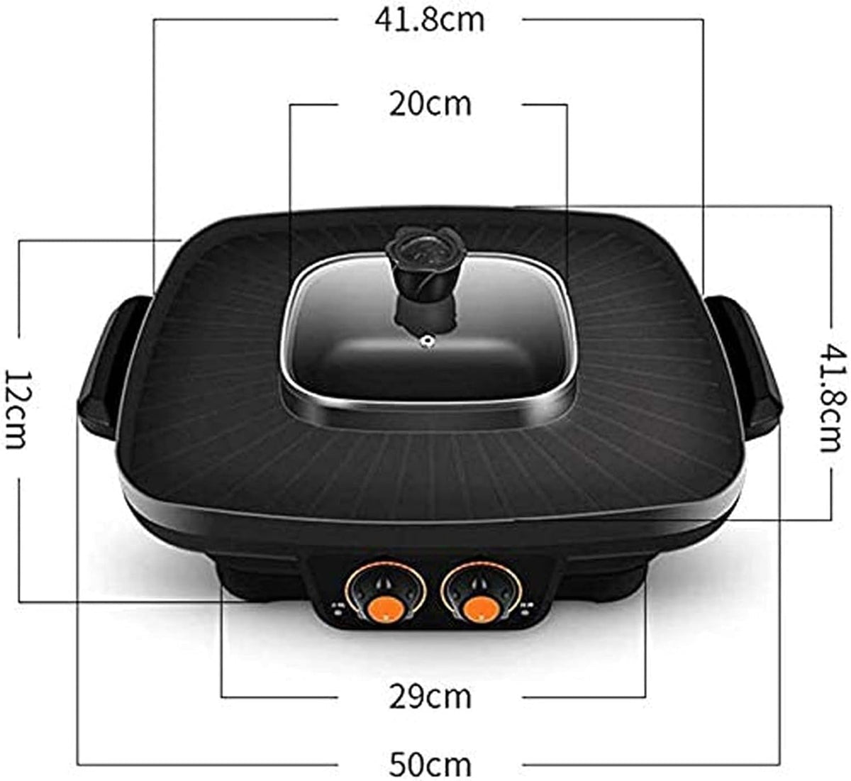 2-in-1 Smokeless Electric Grill & Hot Pot with Dual Temperature Control