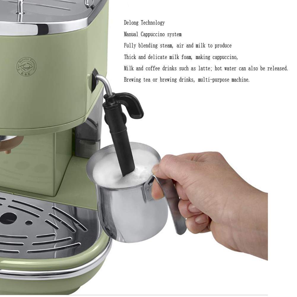 Retro Semi-Automatic Espresso Machine with Milk Frother