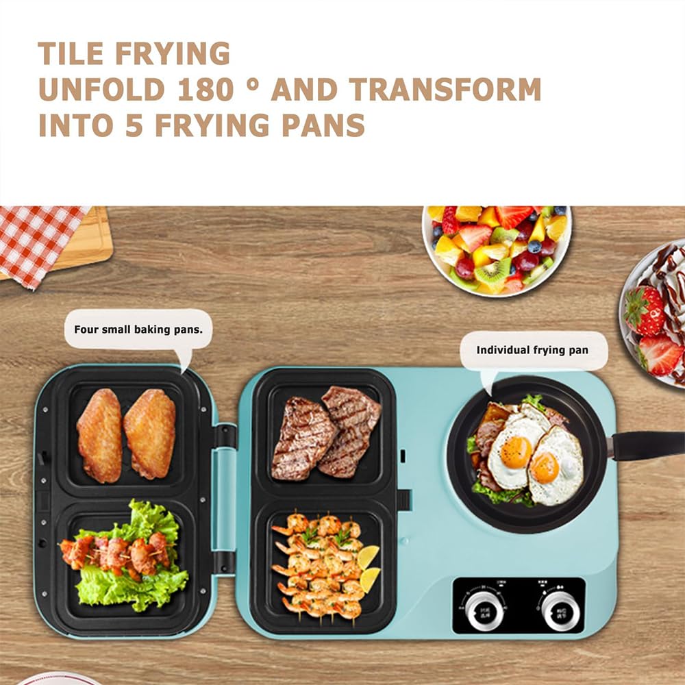 4-in-1 Electric Breakfast Station with Griddle, Pot & Frying Pan