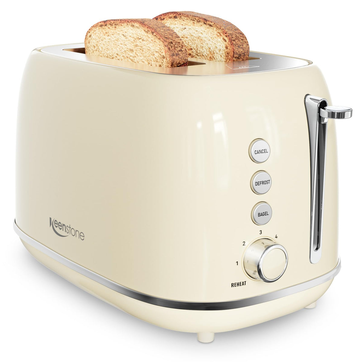 Retro 2-Slice Stainless Steel Toaster with 6 Browning Settings