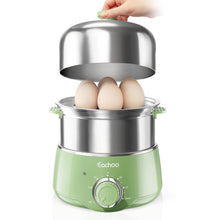 2-Tier Stainless Steel Egg Cooker & Vegetable Steamer with Timer