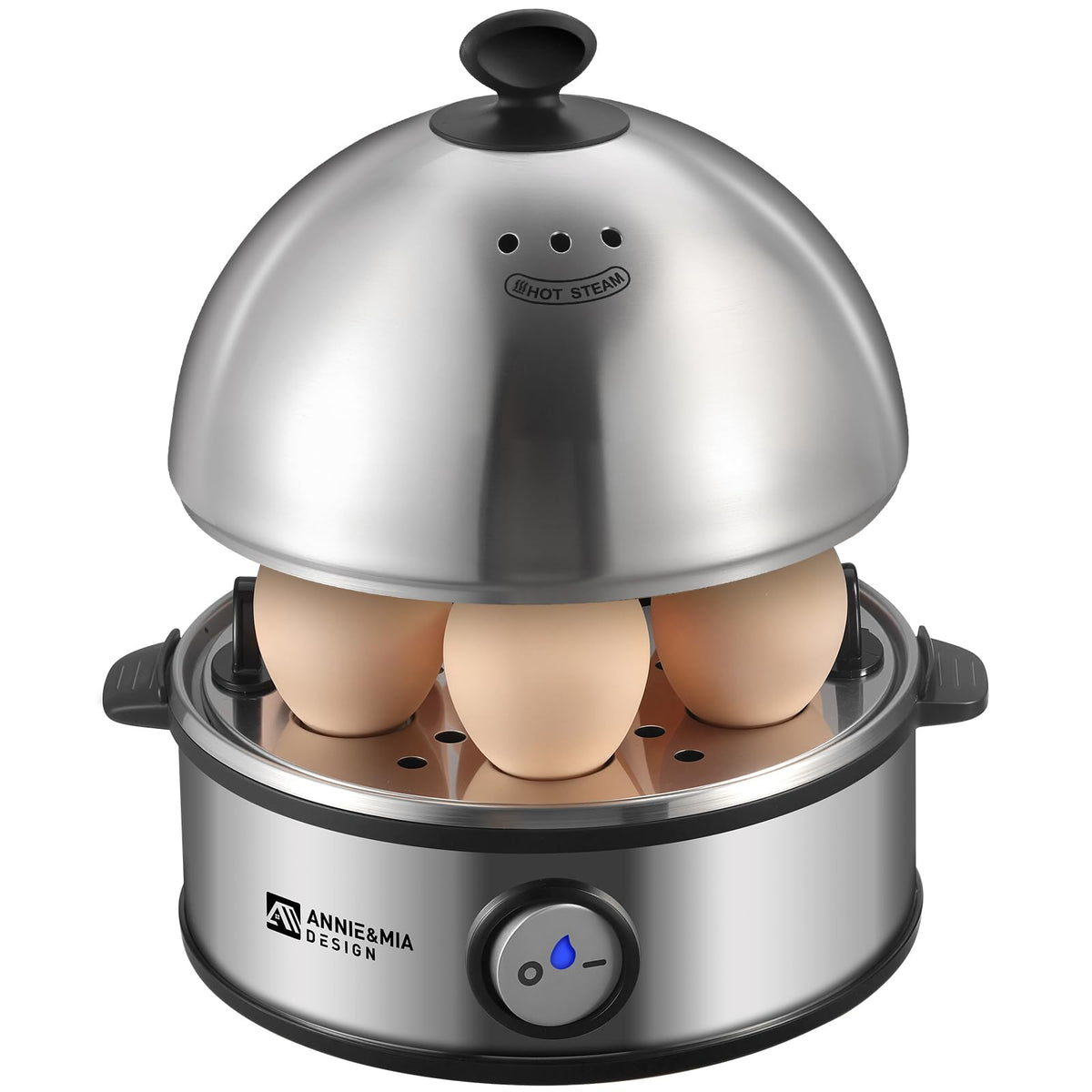 7-Egg Stainless Steel Electric Egg Cooker & Poacher, 360W
