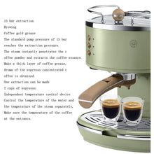 Retro Semi-Automatic Espresso Machine with Milk Frother