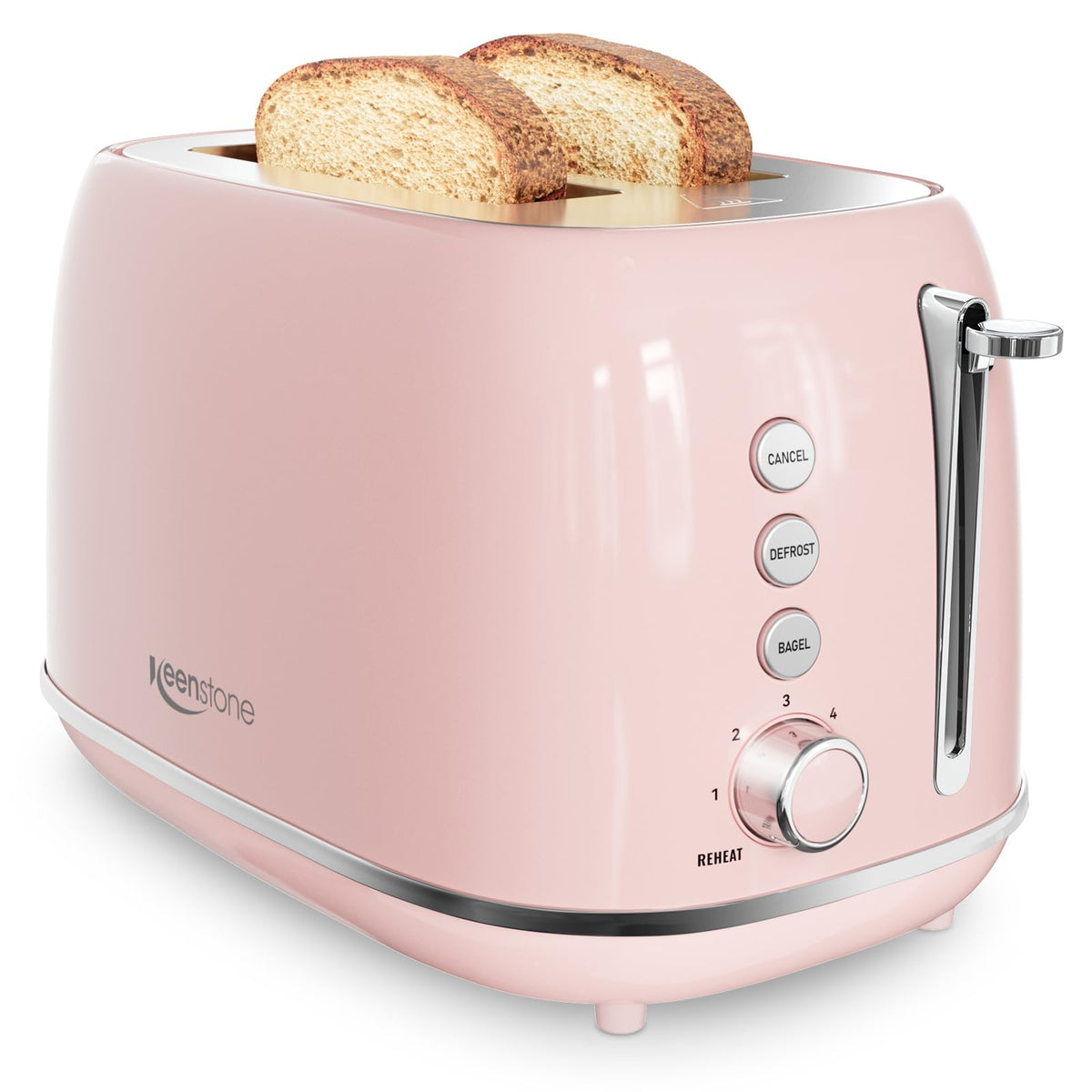 Retro 2-Slice Stainless Steel Toaster with 6 Browning Settings