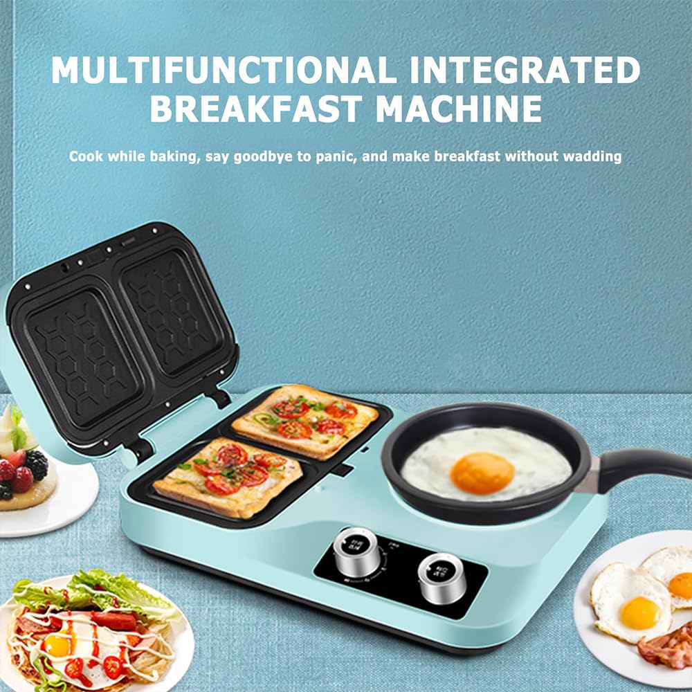 4-in-1 Electric Breakfast Station with Griddle, Pot & Frying Pan