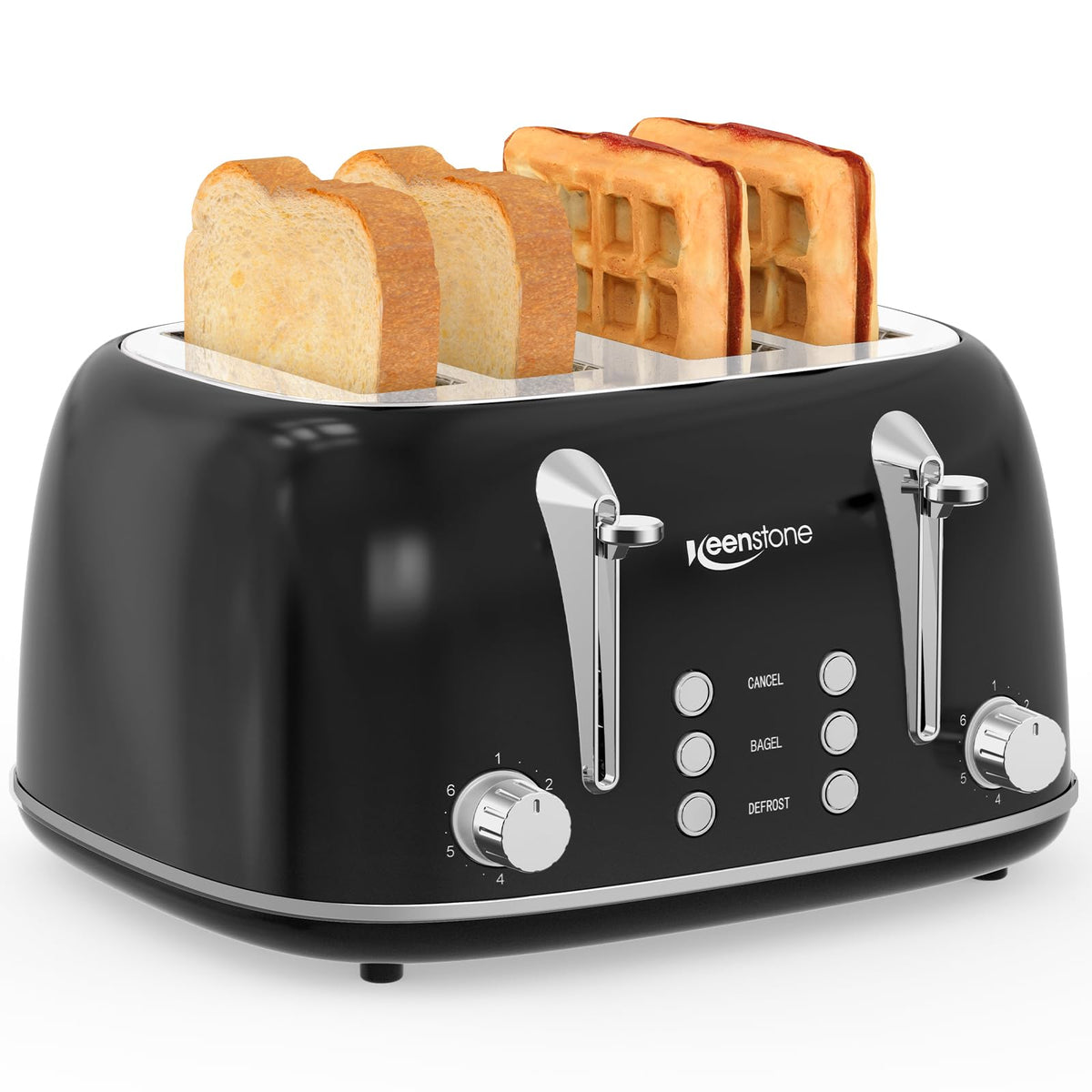 Retro 2-Slice Stainless Steel Toaster with 6 Browning Settings