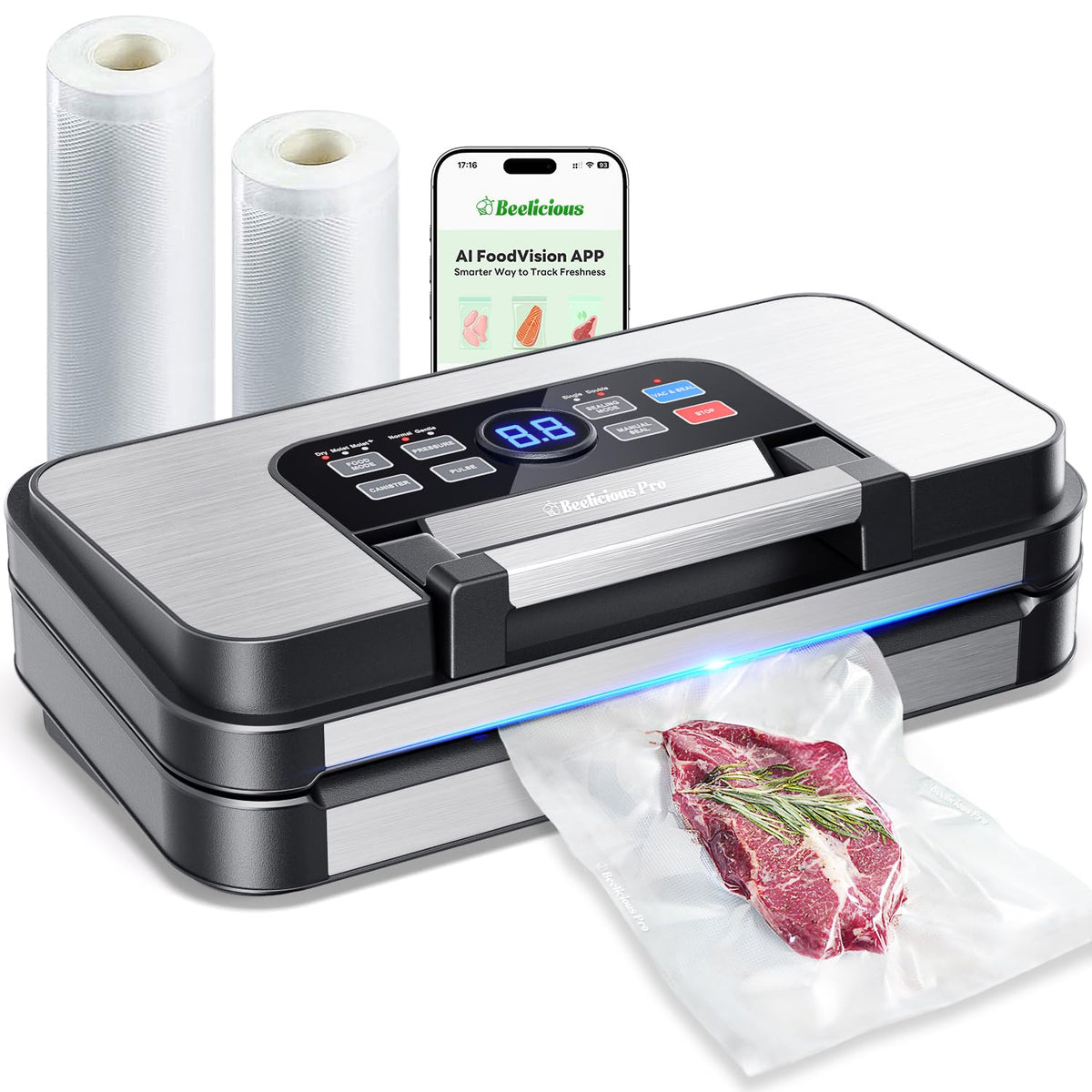 95kPa Vacuum Sealer with Double Pump & Dual Heat Seal
