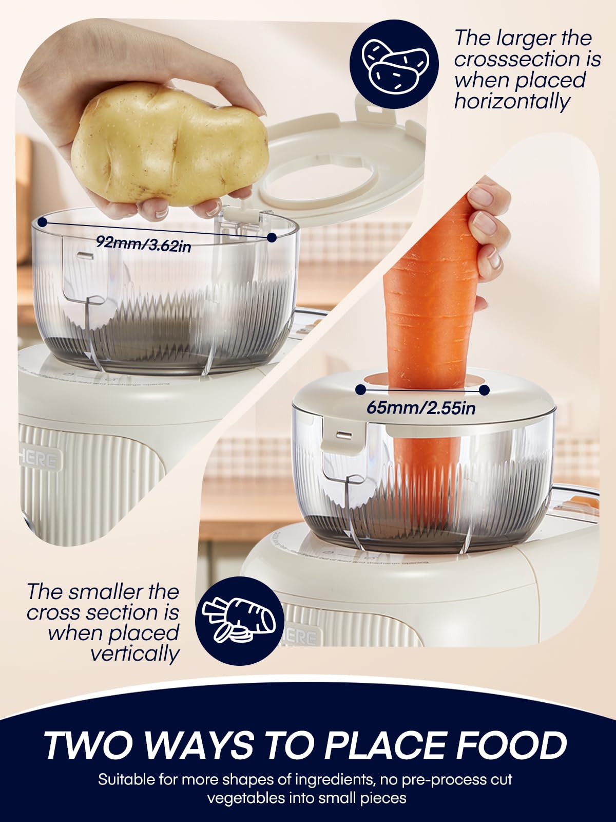 FOHERE Electric Cheese Grater, 6 in 1 Slicer Shredder for Kitchen