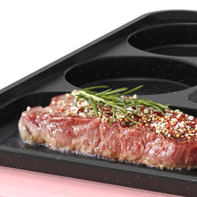 Mini Electric Breakfast Griddle with Divided Nonstick Pan & Glass Lid