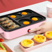 Mini Electric Breakfast Griddle with Divided Nonstick Pan & Glass Lid