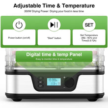 Food Dehydrator with 5 Stainless Steel Trays & 72-Hour Timer