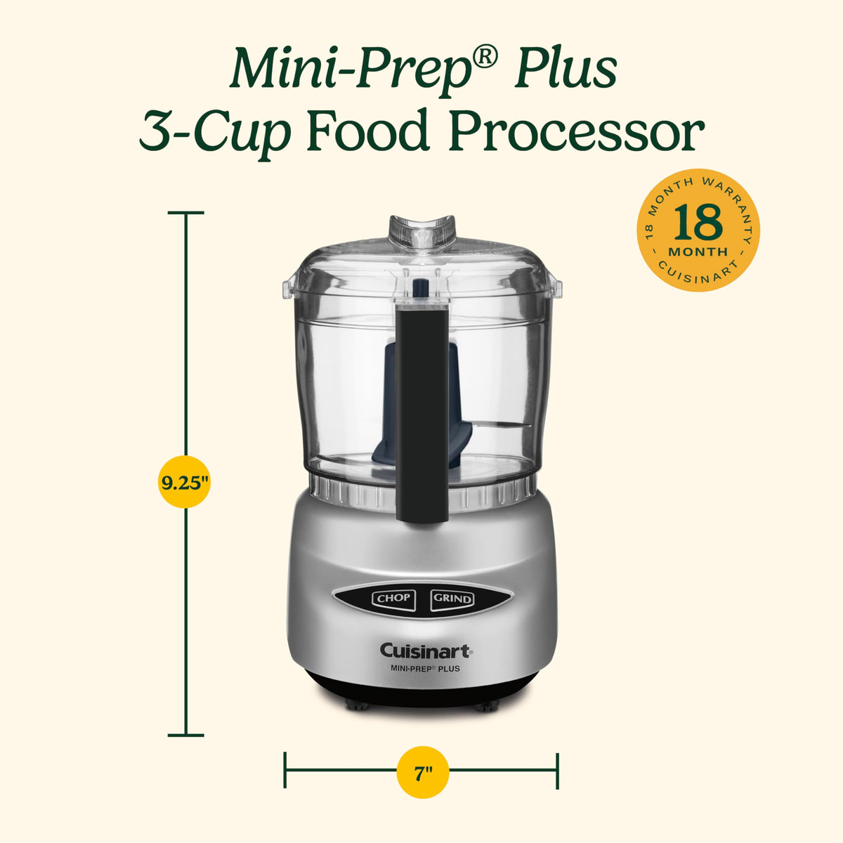 24oz Mini Food Processor with Reversible Stainless Steel Blade