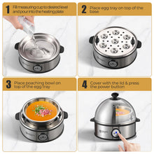7-Egg Stainless Steel Electric Egg Cooker & Poacher, 360W