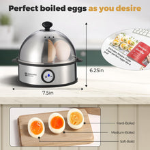 7-Egg Stainless Steel Electric Egg Cooker & Poacher, 360W