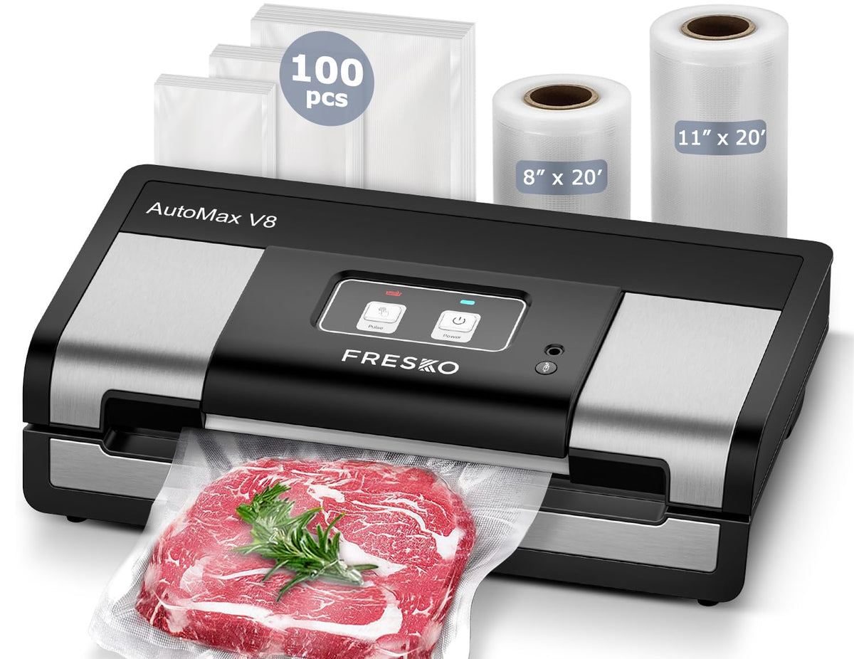 95kPa Automatic Vacuum Sealer with Dry & Moist Modes and Built-In Cutter