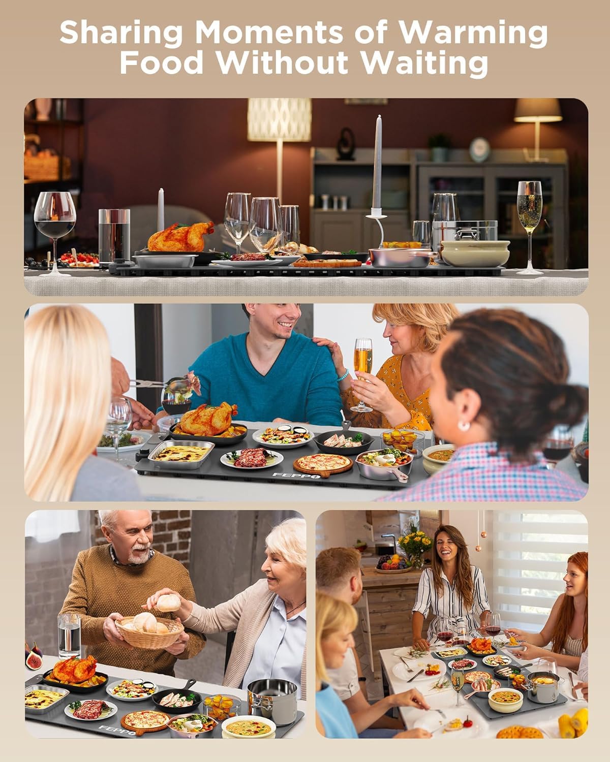 FEPPO XXL 35”x16” Food Warming Mat