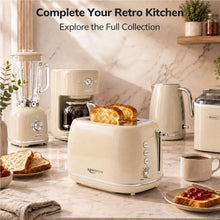 Retro 2-Slice Stainless Steel Toaster with 6 Browning Settings