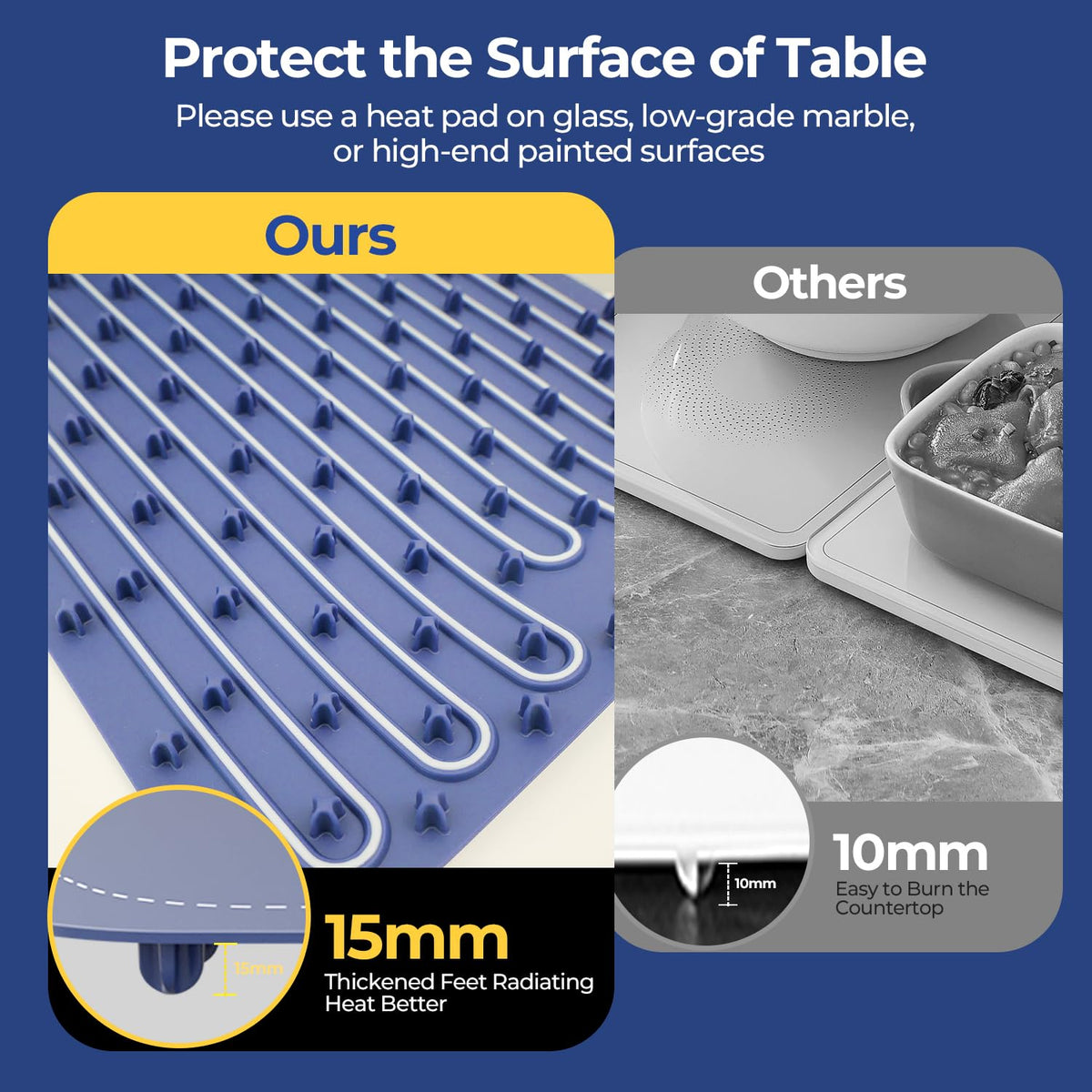 Silicone Food Warming Mat with 7 Temperature Settings & 5-Hour Timer