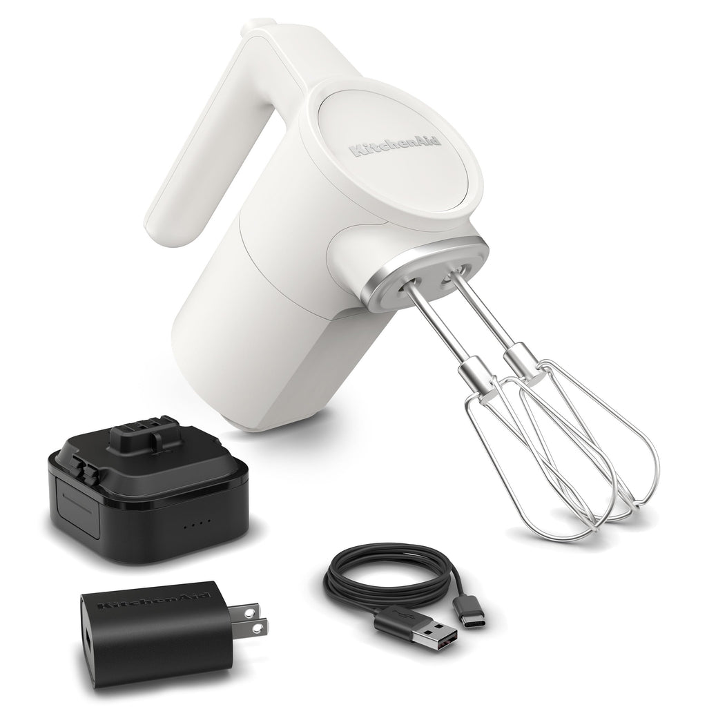 Cordless Hand Mixer with 7-Speed Control & Stainless Steel Beaters