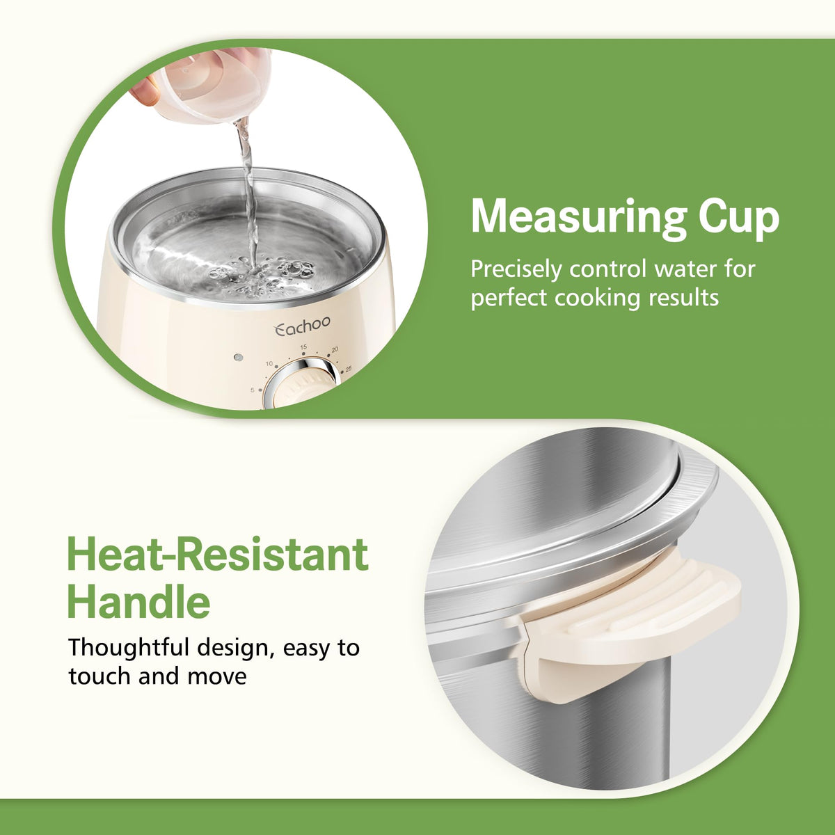 2-Tier Stainless Steel Egg Cooker & Vegetable Steamer with Timer