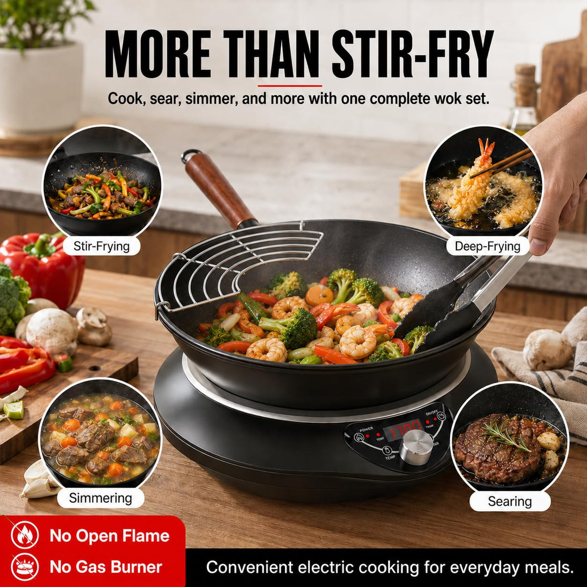 Professional Commercial Induction Wok Cooktop