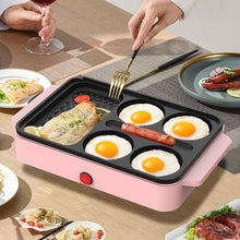 Mini Electric Breakfast Griddle with Divided Nonstick Pan & Glass Lid