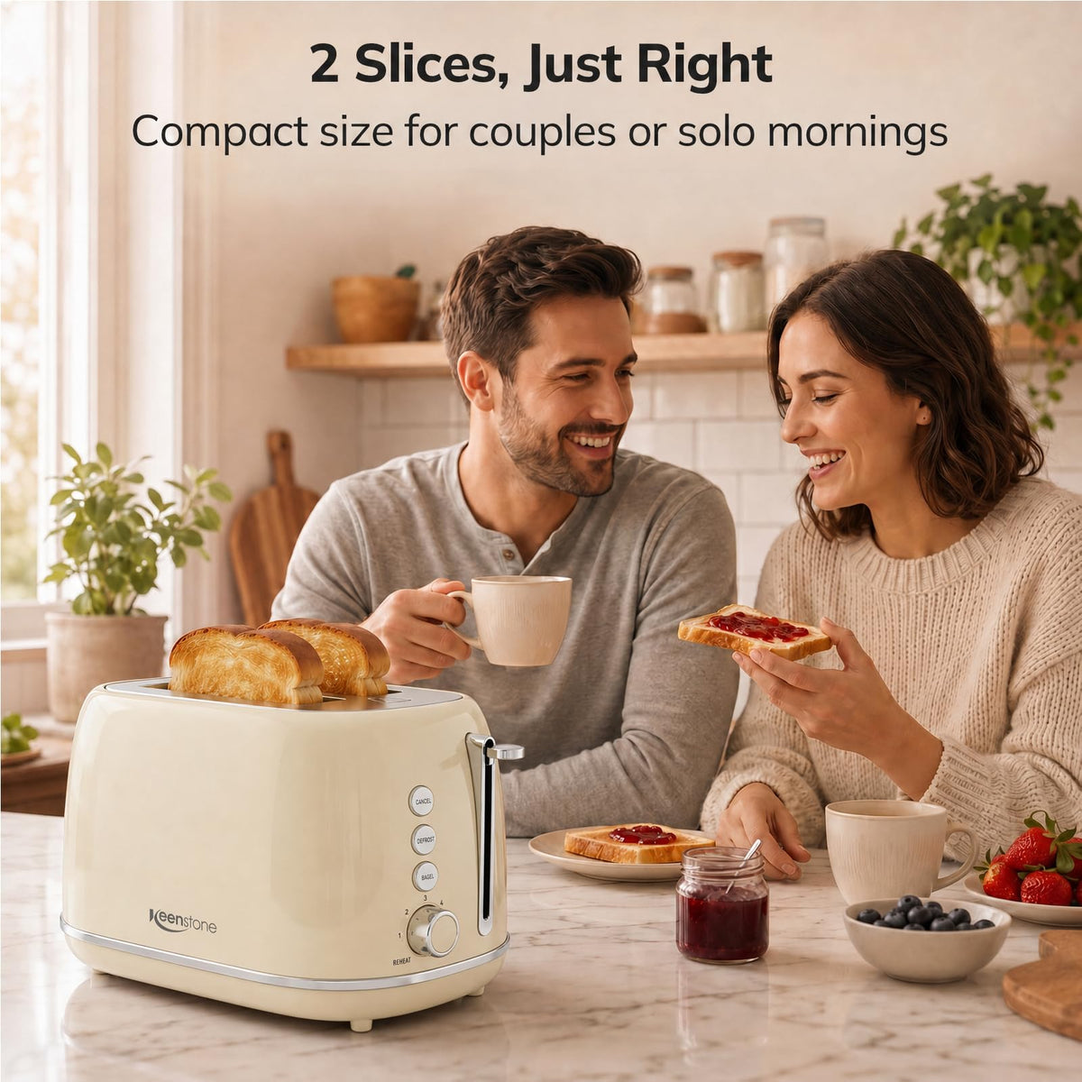 Retro 2-Slice Stainless Steel Toaster with 6 Browning Settings