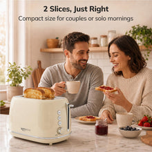 Retro 2-Slice Stainless Steel Toaster with 6 Browning Settings
