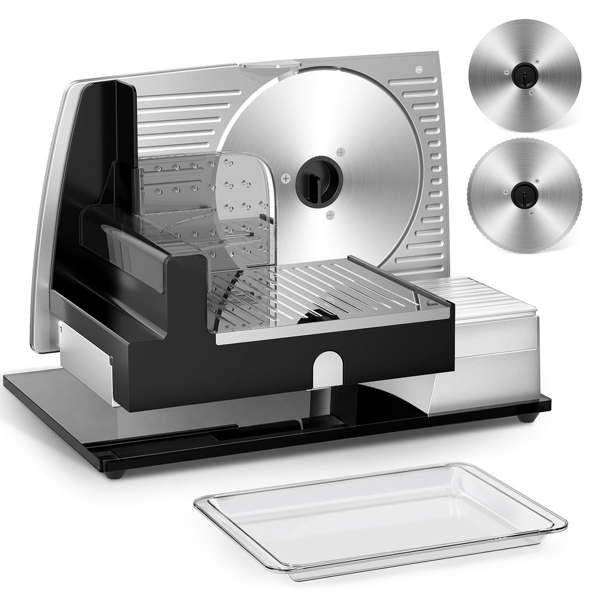 160W Electric Meat Slicer with Adjustable 0–22mm Thickness & 2 Blades