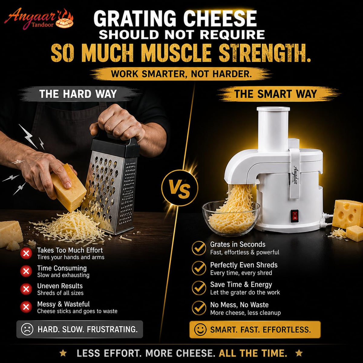 1000W Electric Vegetable Grater & Slicer with 4 Stainless Steel Blades