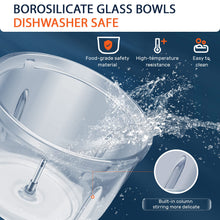 400W Electric Food Chopper with 2 Glass Bowls & 2 Speeds