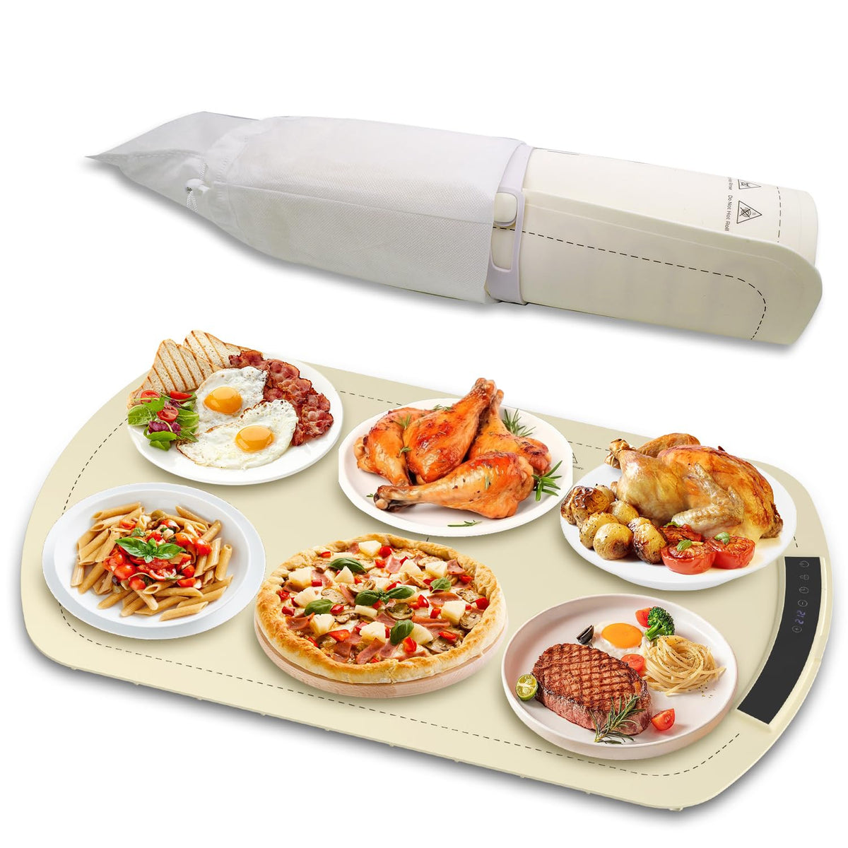 Silicone Food Warming Mat with 7 Temperature Settings & 5-Hour Timer