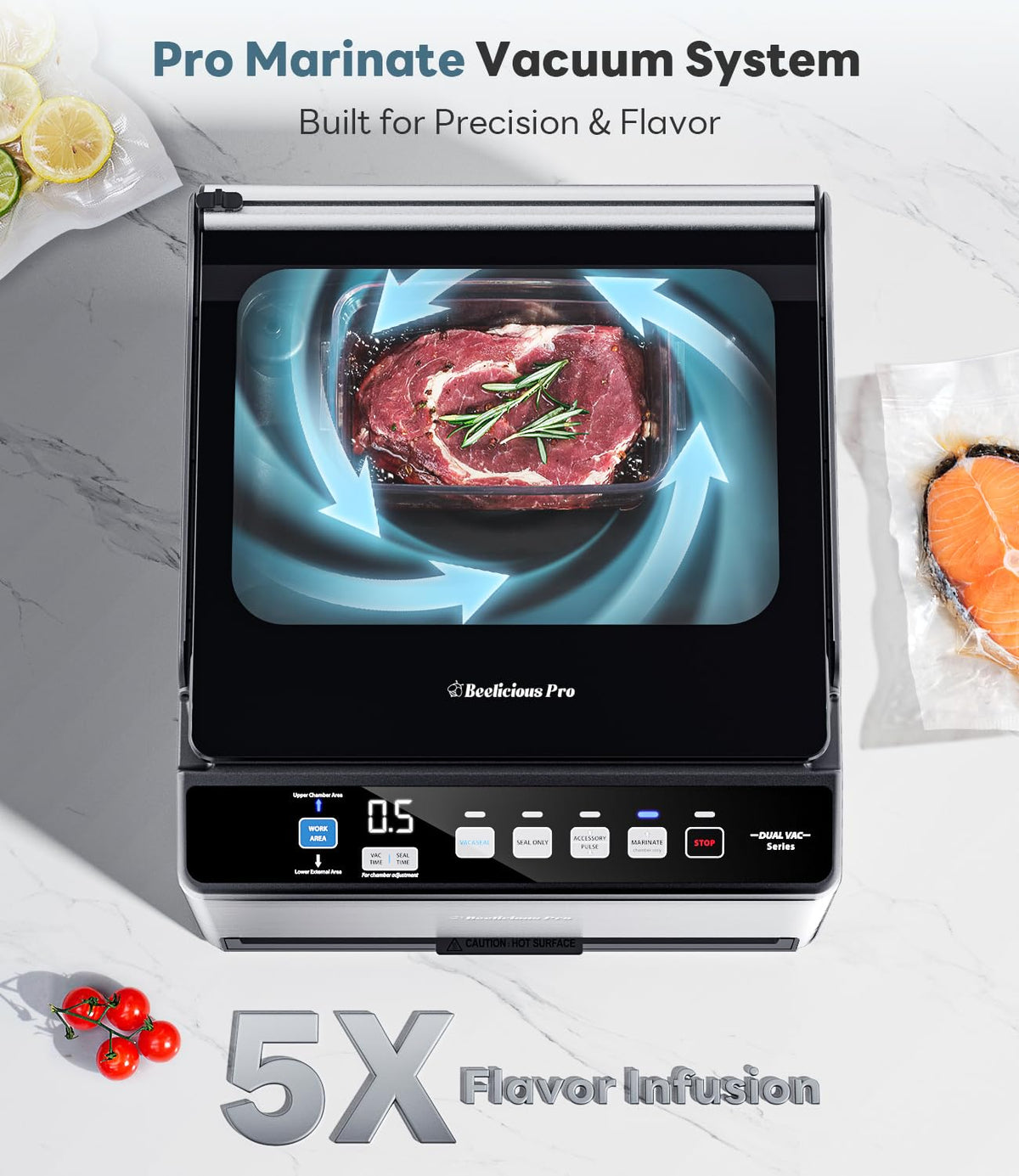 DualCore CVS101 Commercial Full-Automatic Chamber Vacuum Sealer with Dual Vacuum Zones