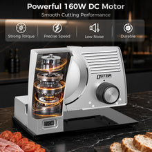 160W Electric Meat Slicer with Adjustable 0–22mm Thickness & 2 Blades