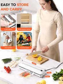 Vacuum Sealer Machine 75KPa, 6-in-1 Dry/Moist Modes, Digital Timer