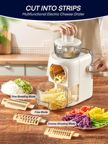 FOHERE Electric Cheese Grater, 6 in 1 Slicer Shredder for Kitchen