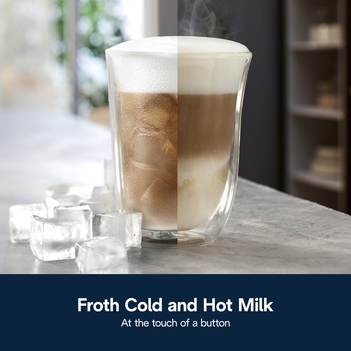 Hot & Cold Milk Frother with Adjustable Froth & Temperature