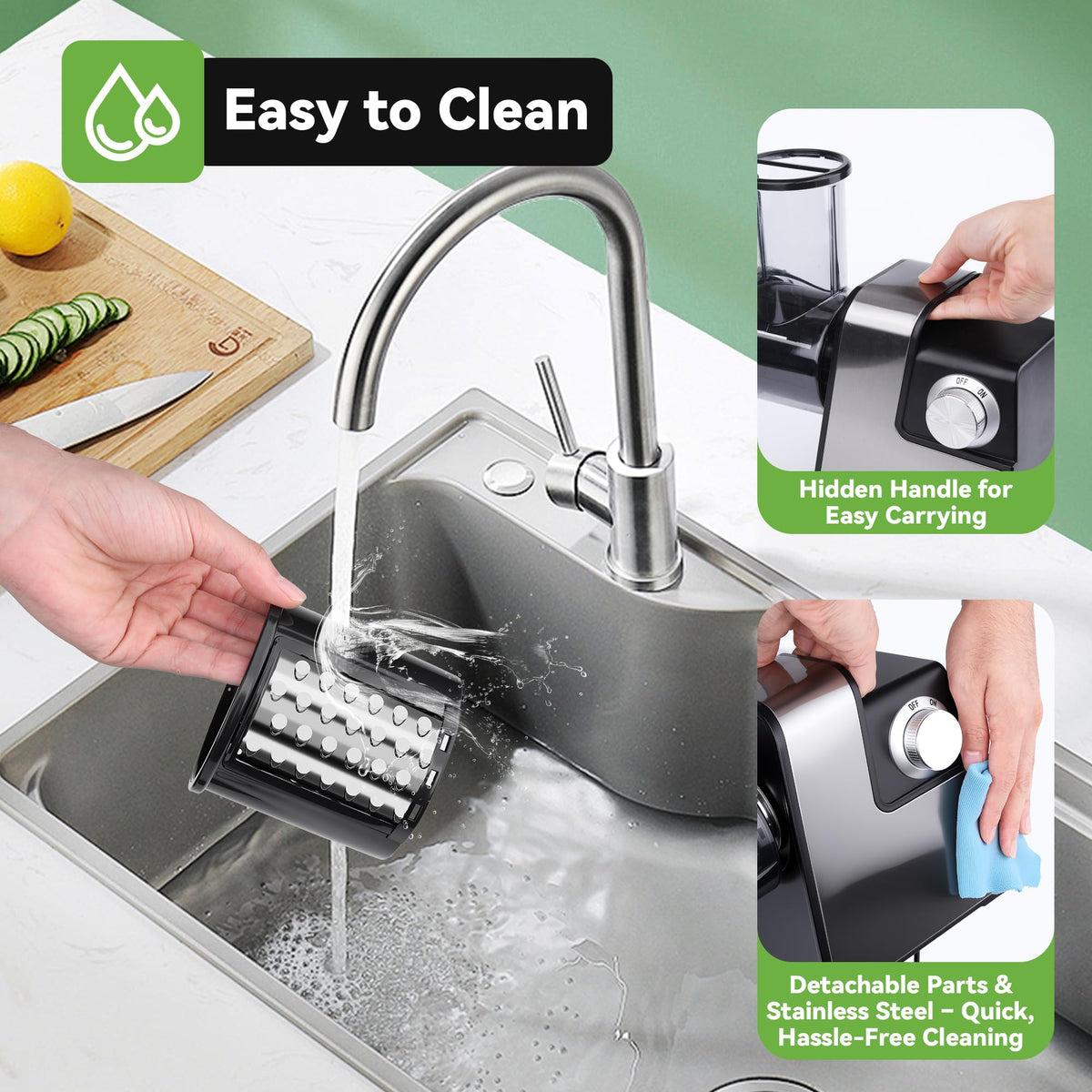 7-in-1 Electric Cheese Grater, Slicer & Shredder