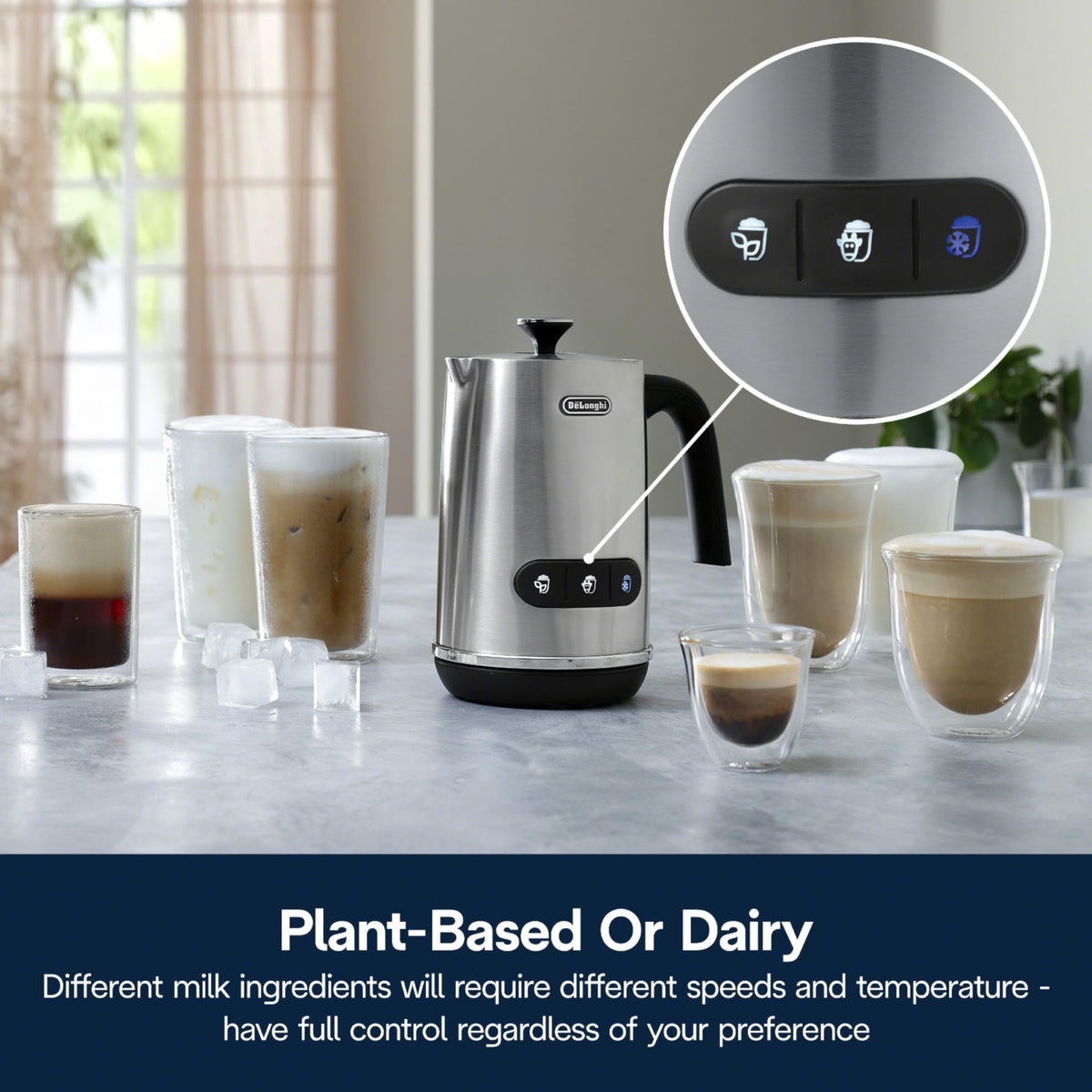 Hot & Cold Milk Frother with Adjustable Froth & Temperature